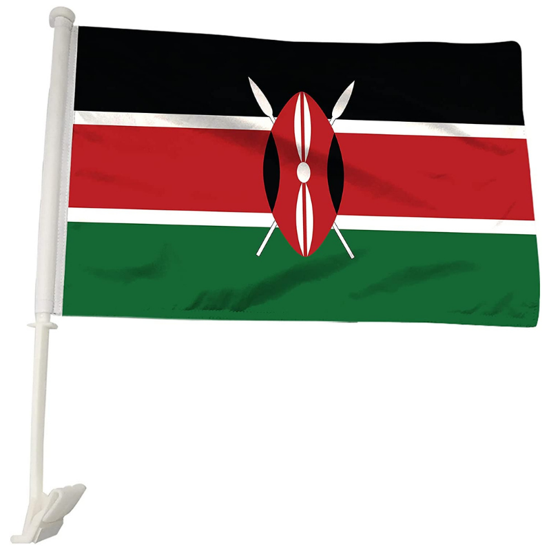 Kenya Car Window Mounted Flag