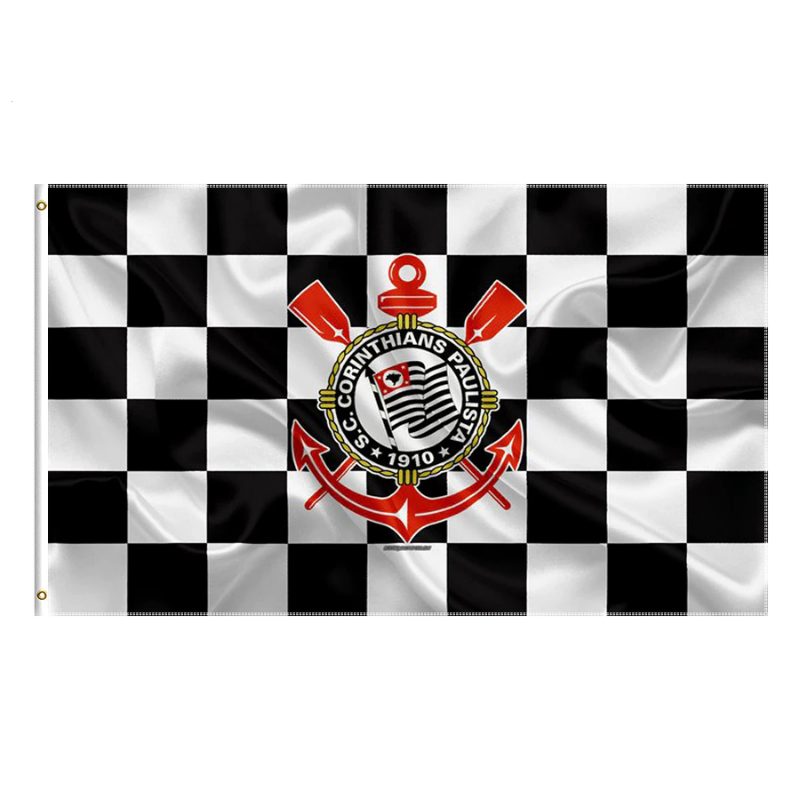 Corinthians Flag, Professional Association Football Flag, Brazilian Sports Club, Polyester 90X150 cm