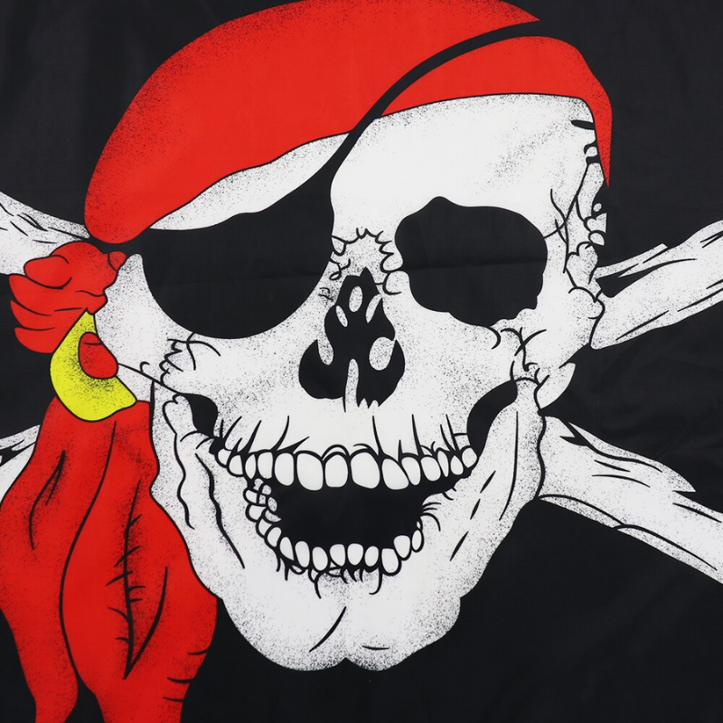 Jolly Roger Red Bandana Flag