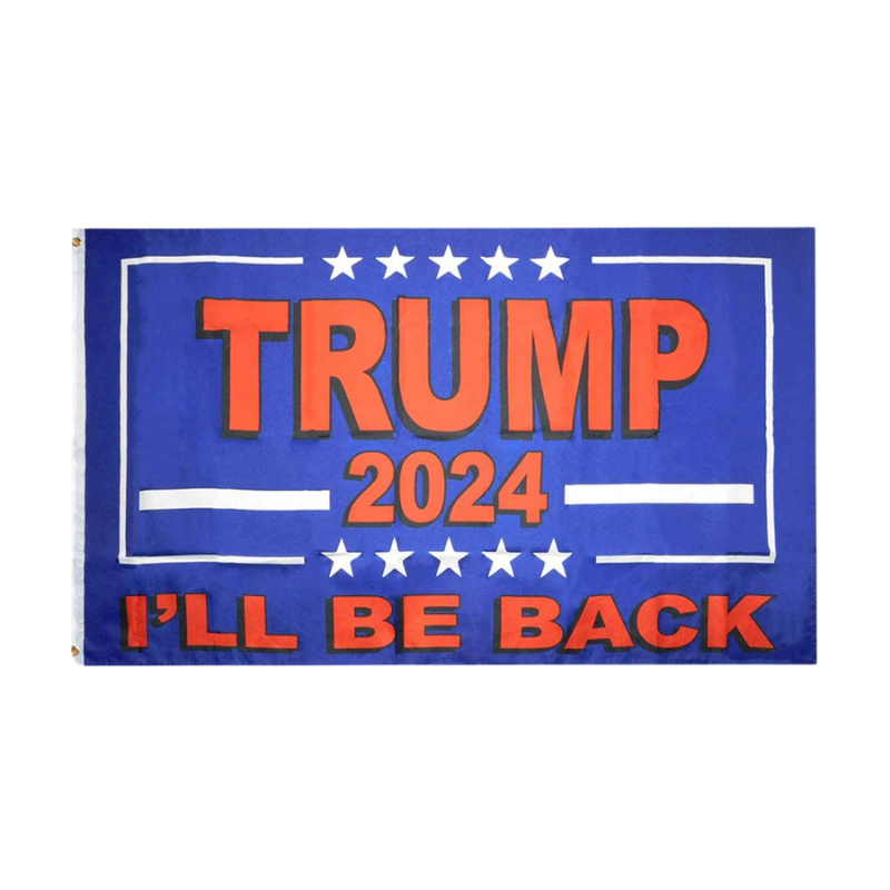 Trump 2024 I'll Be Back Blue Flag