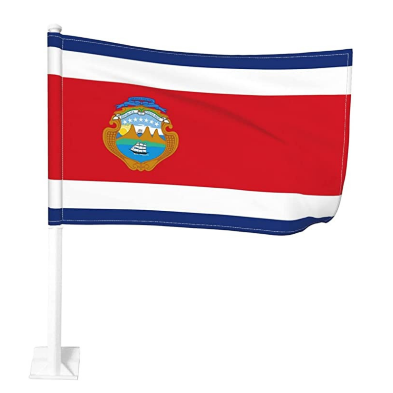 Costa Rica Car Window Mounted Flag – Globe Flags