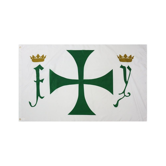 Christopher Columbus Flag, Green White, Historical Flags, Stain and UV Resistant 90X150cm