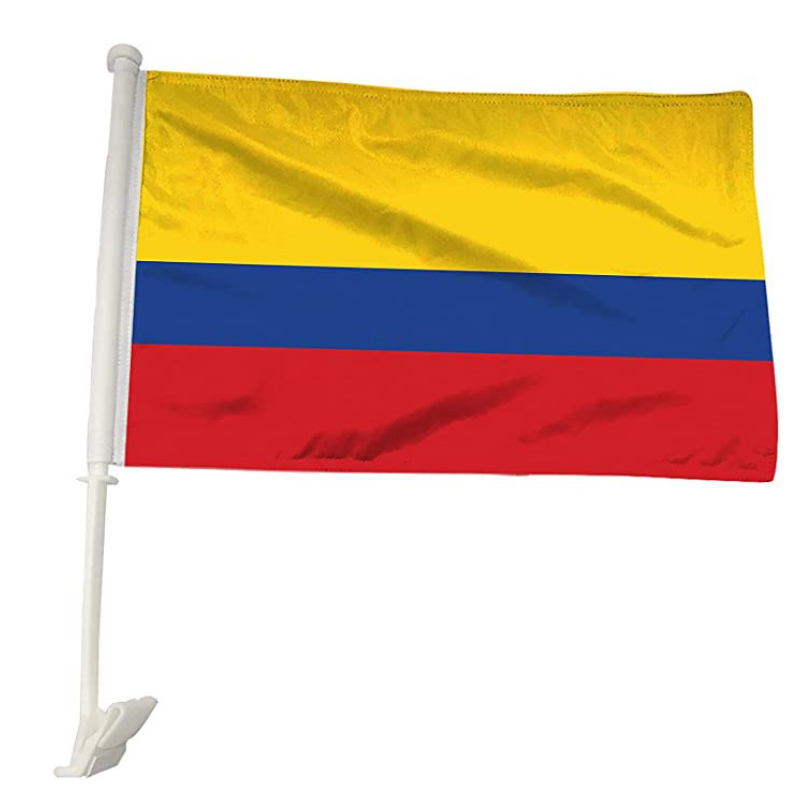 Colombia Car Window Mounted Flag