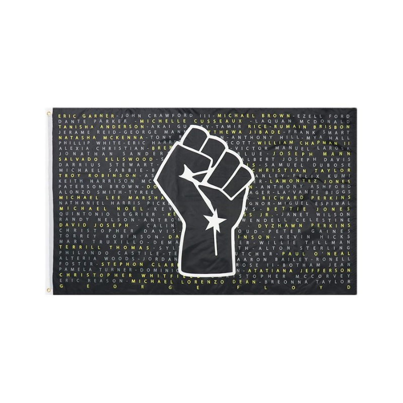 Black Lives Matter (BLM) Letter Fist Flag, Clenched Black Fist Honor Dignity Solidarity, Fade Proof Flag 90X150cm