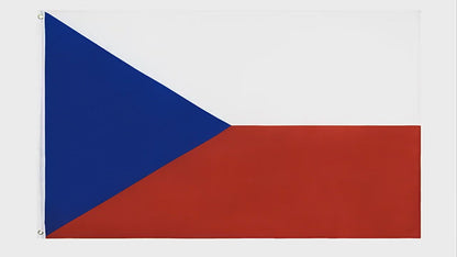 Czech Flag, Country and National Globe Flags, Blue Red White, Czech Republic Flag Polyester 90X150cm