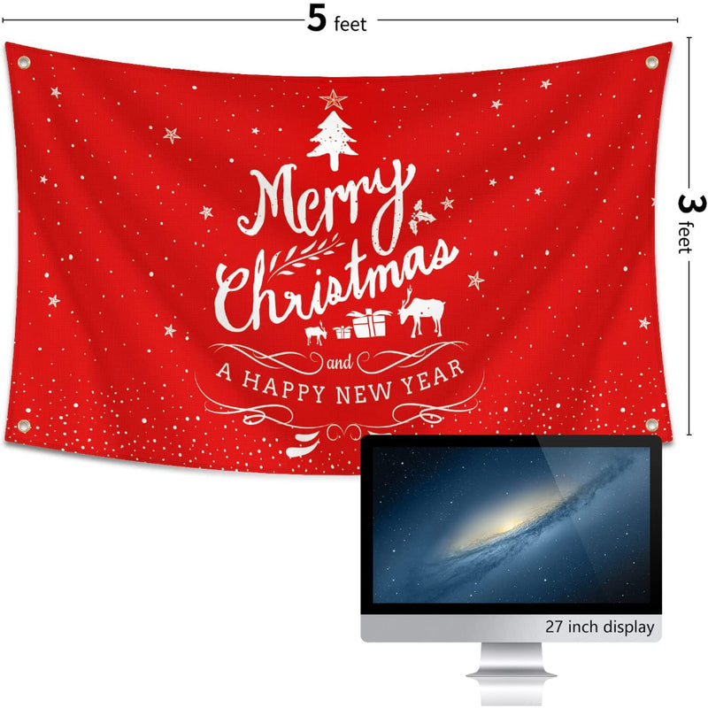 Merry Christmas And Happy New Year Flag
