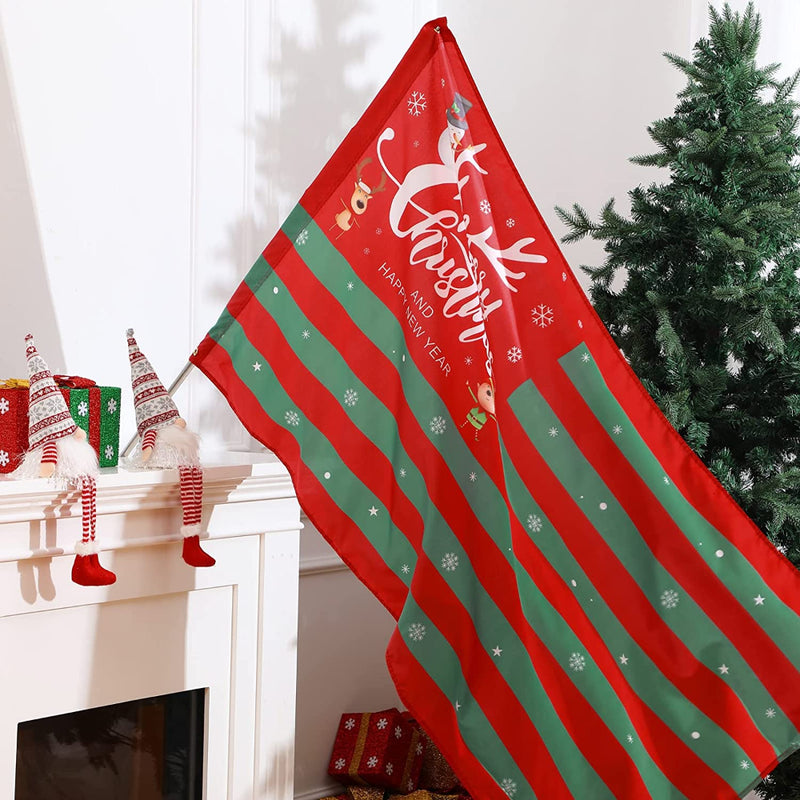 Merry Christmas Striped Flag