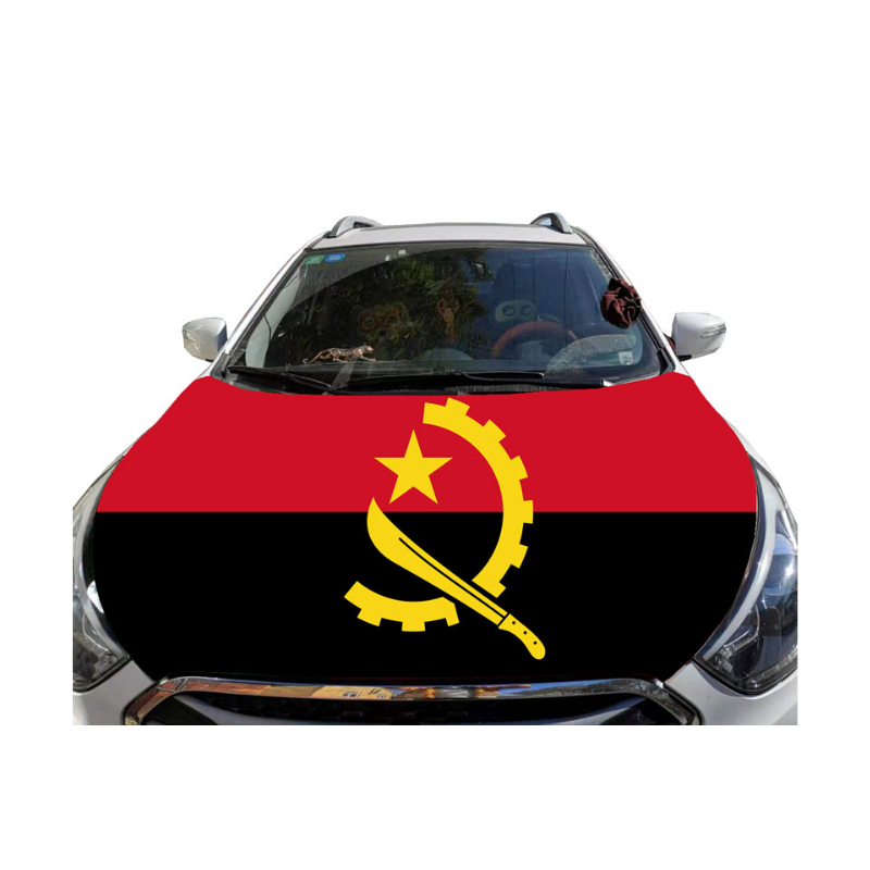 Angola Flag Car Hood Cover Vivid Colors