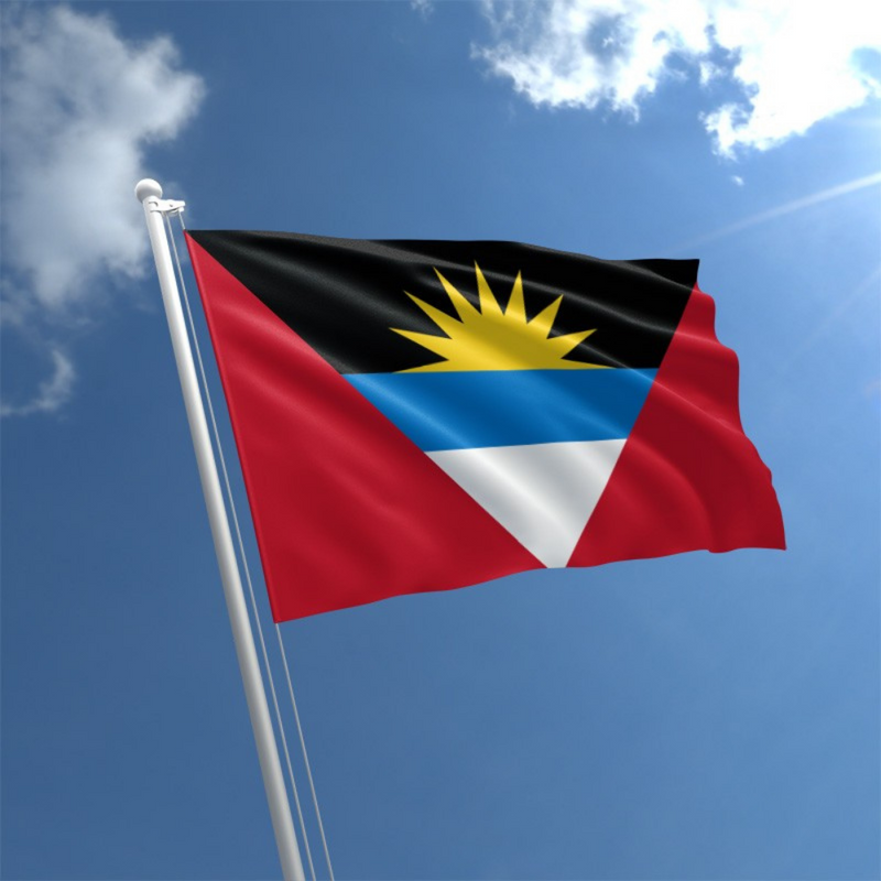 Antigua and Barbuda Flag, Fade Proof Stain Resistant Wrinkle Free National Flag, Polyester 60X90cm