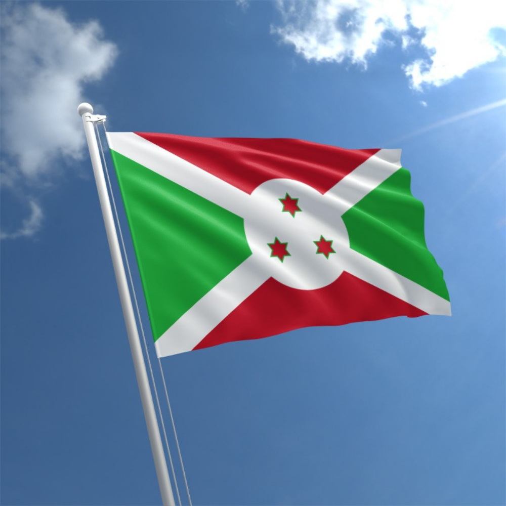 Burundi Flag, East Africa Country Flag, Vivid Colors Polyester 90X150 cm