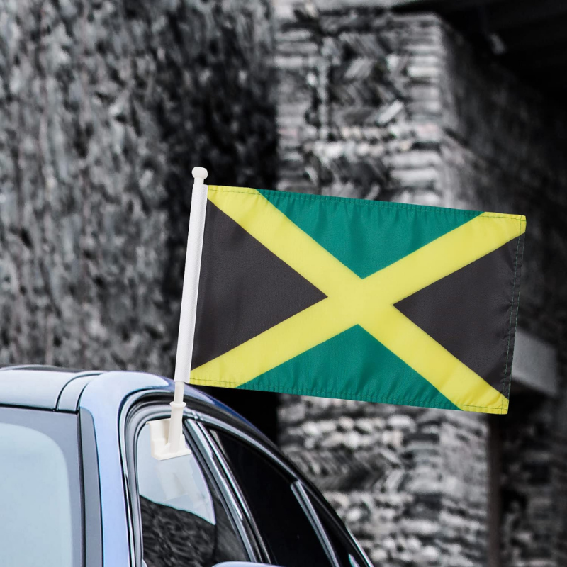 Jamaica Car Window Mounted Flag