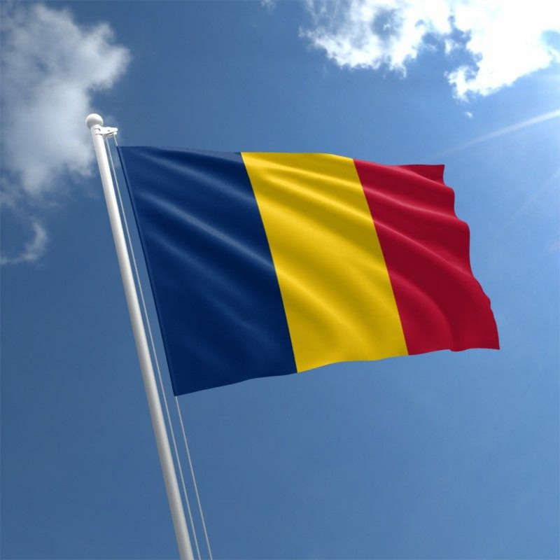 Chad Flag, Vertical Tricolor, National Flag, Blue Gold Red, Polyester 90X150cm