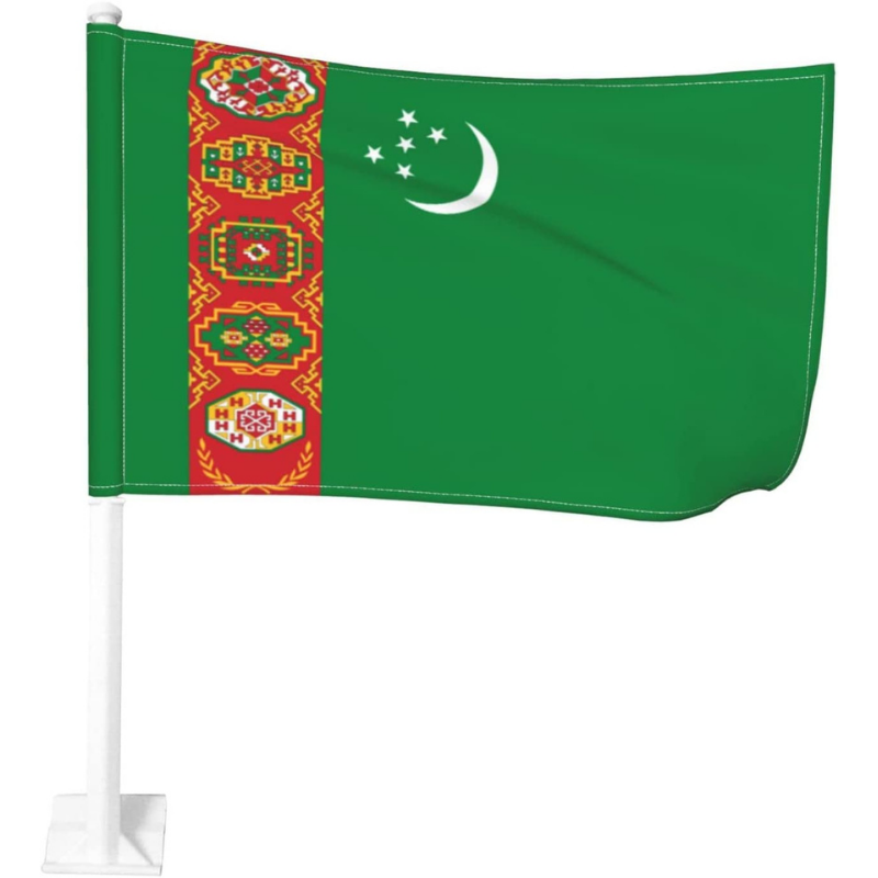 Turkmenistan Car Window Mounted Flag