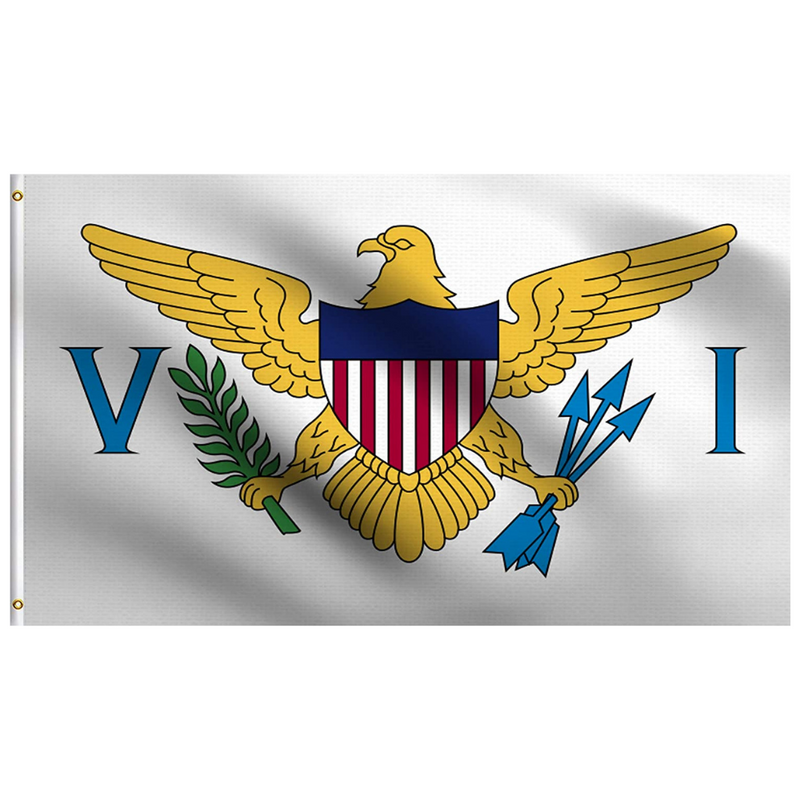 Virgin Islands, U.S. Flag, Globe Flags, Indoor Outdoor, Polyester , 90X150cm