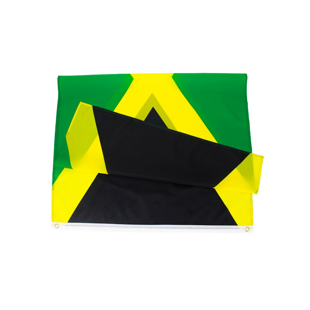 Jamaican Flag, Vivid Globe with Flags, Indoor Outdoor, Fade Proof, Polyester 90X150cm