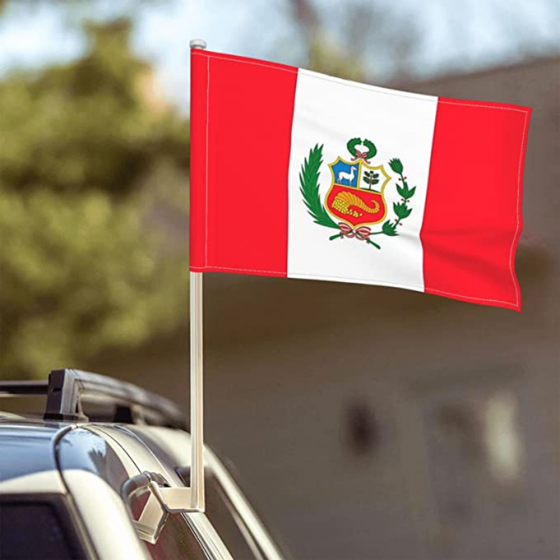 Peru Car Window Mounted Flag
