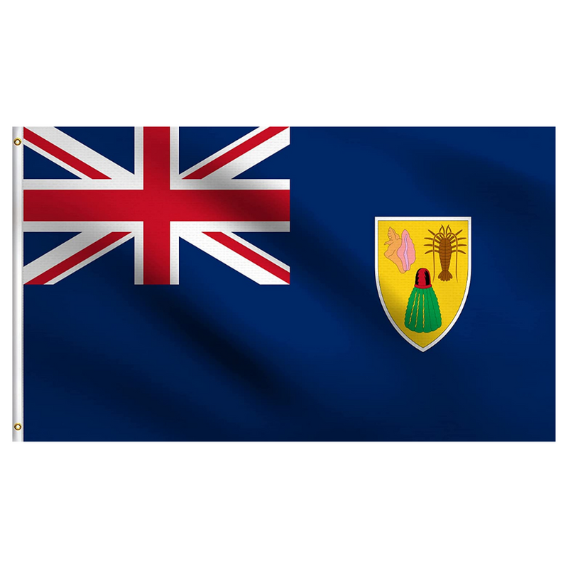 Turks and Caicos Islands Flag, National Flag, Country Flag, UV and Wrinkle Resistant, Polyester  90X150cm
