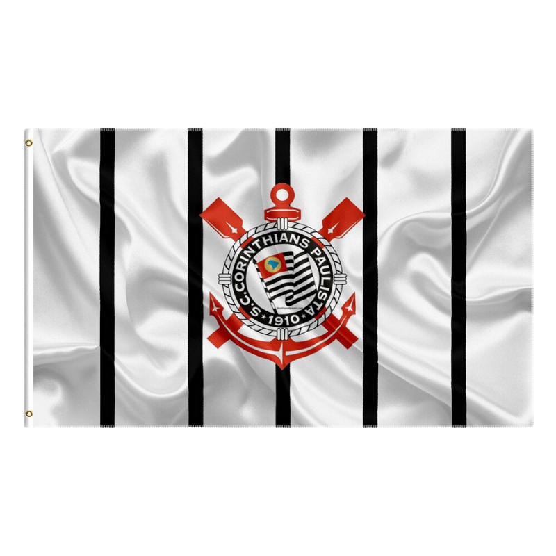 Corinthians Flag, Professional Association Football Flag, Brazilian Sports Club, Polyester 90X150 cm