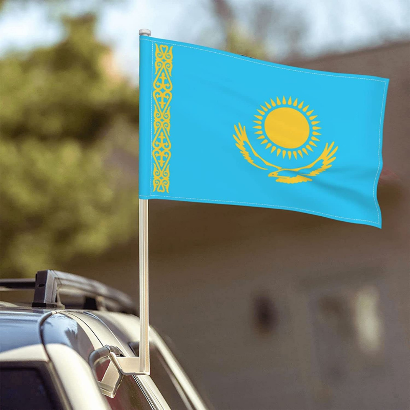 Kazakhstan Car Window Mounted Flag