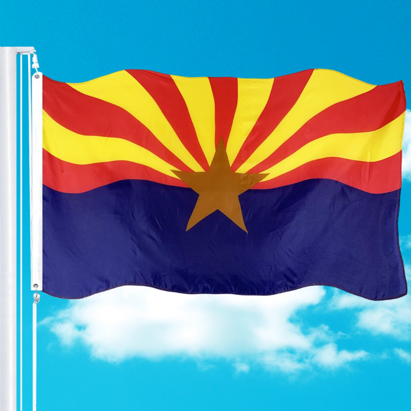 Arizona State Flag, State Flags for Countries, National Flags, Polyester 100% Wrinkle Free, 90X150cm