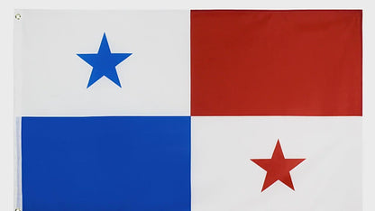 Panamanian Flag, Vibrant Shades Indoor Outdoor Fade Proof Flag, Republic of Panama Polyester 90X150cm