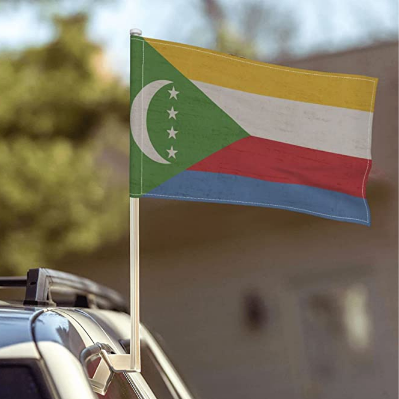 Comoros Car Window Mounted Flag