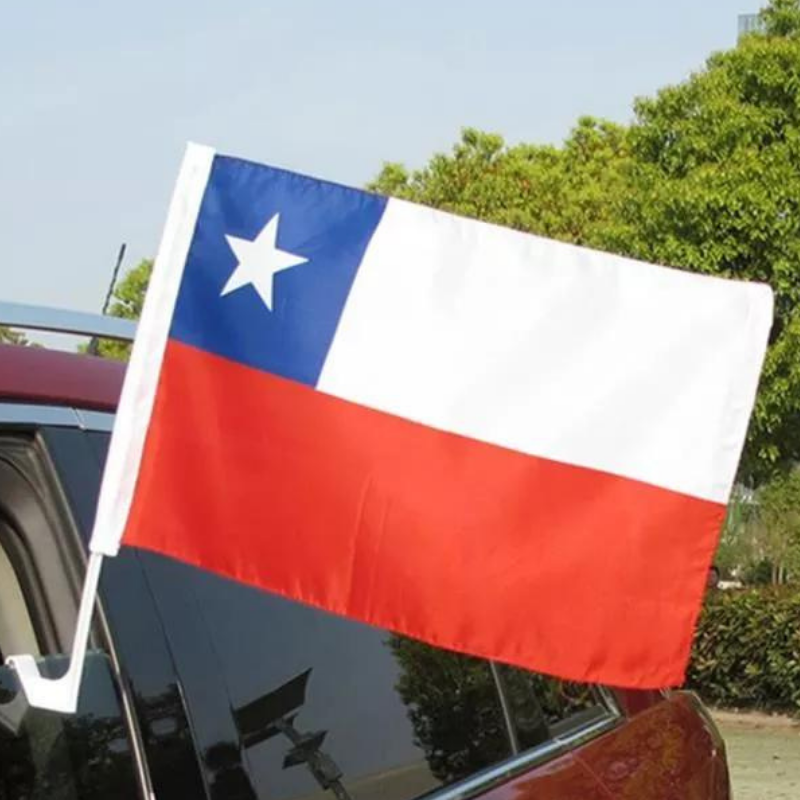 Chile Car Window Mounted Flag