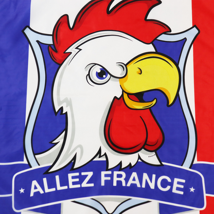 Allez France Flag, Footix Rooster Flag Color Proof, Weather Resistant, National Flags 100% Polyester 90x150cm