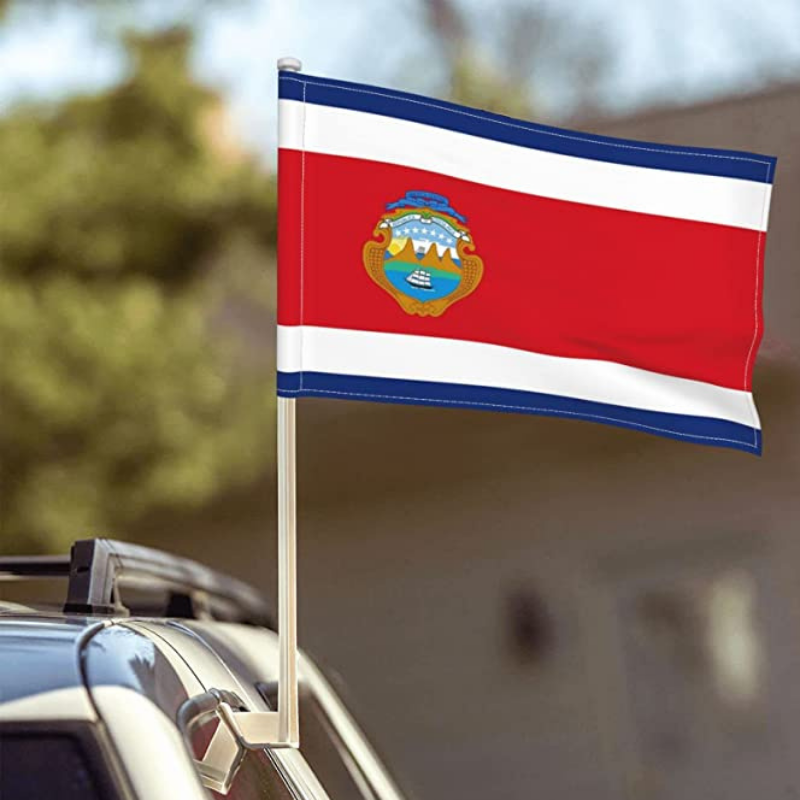 Costa Rica Car Window Mounted Flag