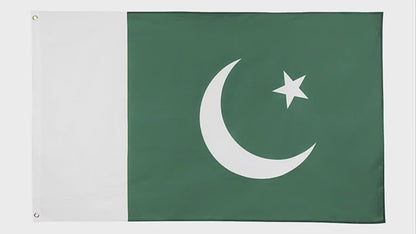 Pakistani Flag, Indoor Outdoor Green White Flag, Islamic Republic of Pakistan Polyester 90X150cm