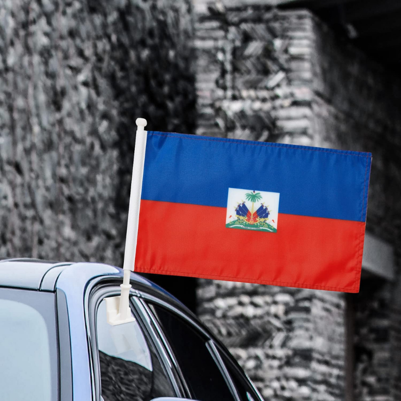 Haiti Car Window Mounted Flag