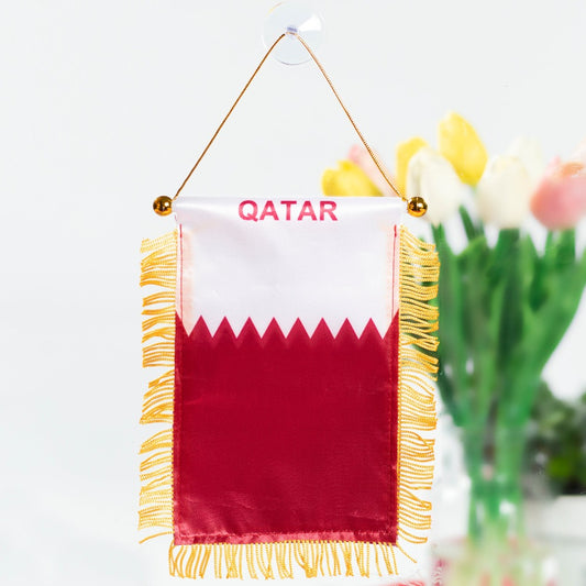 The Qatar Hanging Pennant Flag