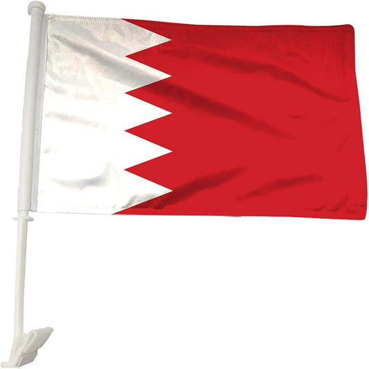 Bahrain Car Window Mounted Flag, Flags and Countries, Globe of Flags, Red and White, Polyester, 30x45cm