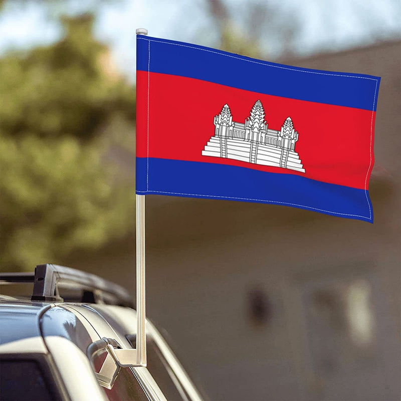 Cambodia Car Window Mounted Flag