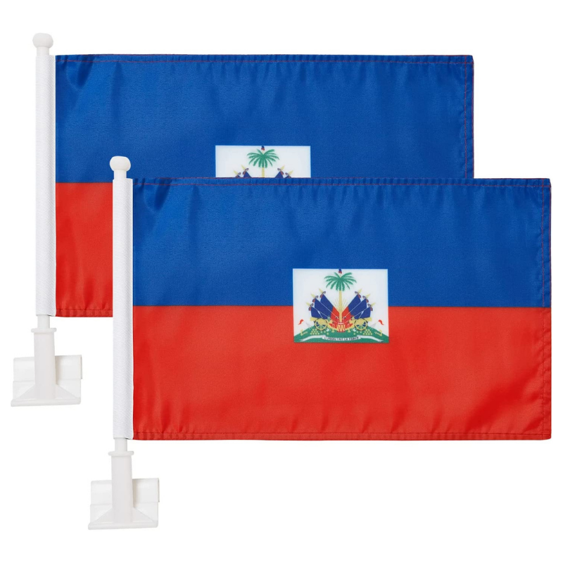 Haiti Car Window Mounted Flag