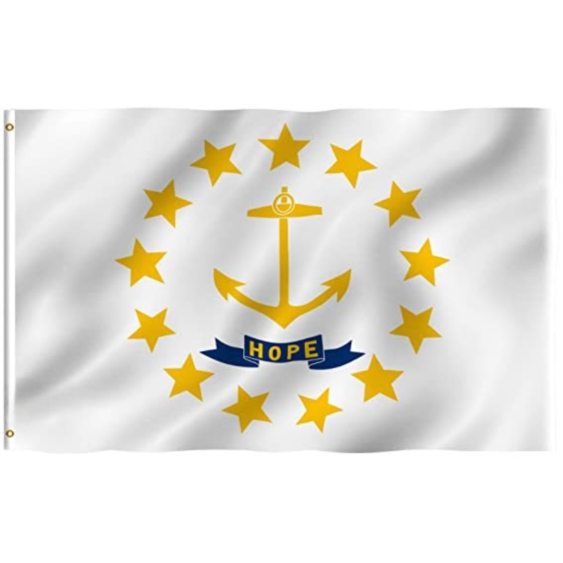 Vivid Color Island Flag – Rhode Island State Banner for Outdoor