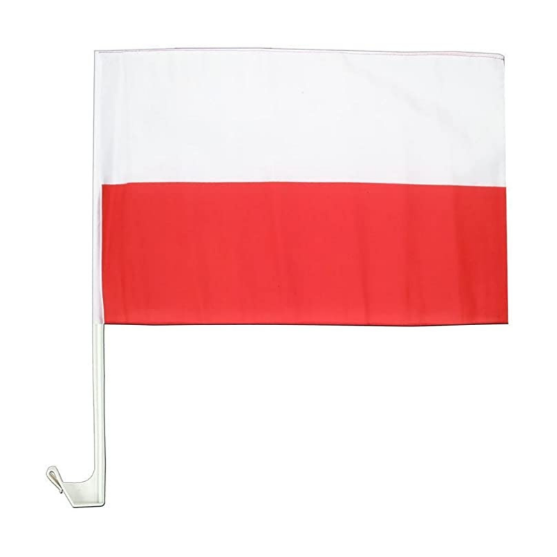Poland Car Window Mounted Flag, Countries and Flags, Flag of Poland, Durable, Polyester, 30x45cm
