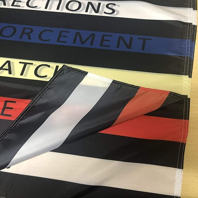 Police Fire Thin Multi Line Banner Flag