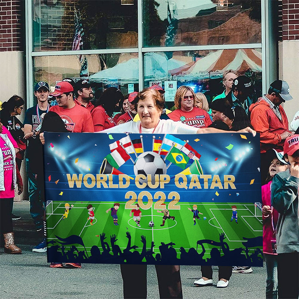 World Cup Qatar Flag - Premium Quality Flag for Football Fans