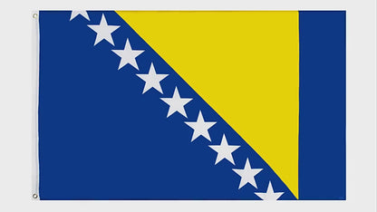 Bosnia and Herzegovina Flag, National Country Flags, Blue Yellow White Polyester Vibrant Indoor/Outdoor 90X150cm