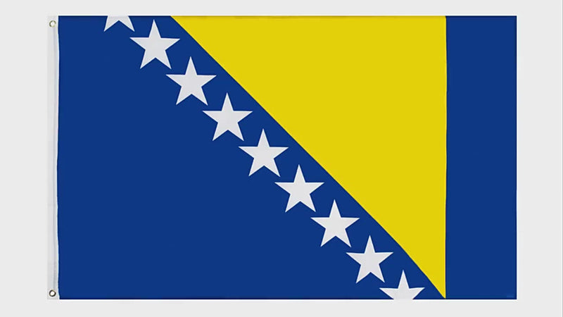 Bosnia and Herzegovina Flag, National Country Flags, Blue Yellow White Polyester Vibrant Indoor/Outdoor 90X150cm