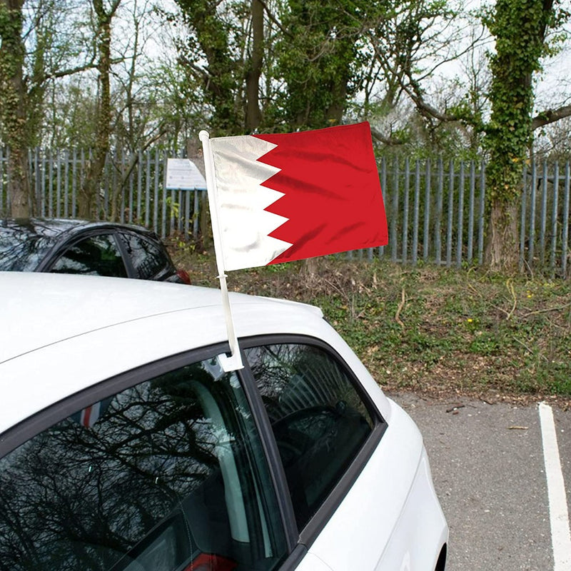 Bahrain Car Window Mounted Flag, Flags and Countries, Globe of Flags, Red and White, Polyester, 30x45cm