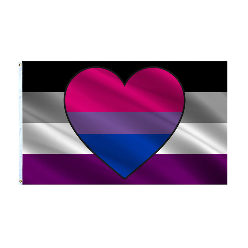 Asexual Biromantic Pride Flag, Home House Garden Yard Outside and Indoor Decor, Polyester 60X90cm