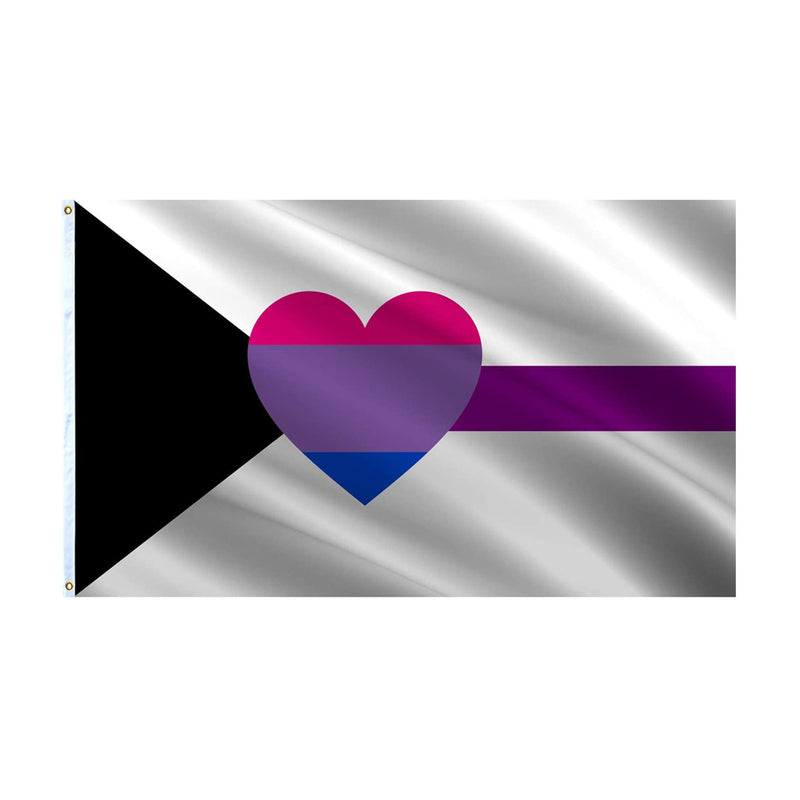 Biromantic Demisexual Pride, Black Purple Heart Flag, LGBTQ Rainbow, Outdoor/Indoor 60X90cm