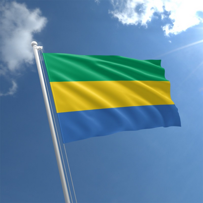 Gabonese Flag, Globe With Flags, Central African Country Flags Gabonese Republic, Polyester 90X150cm