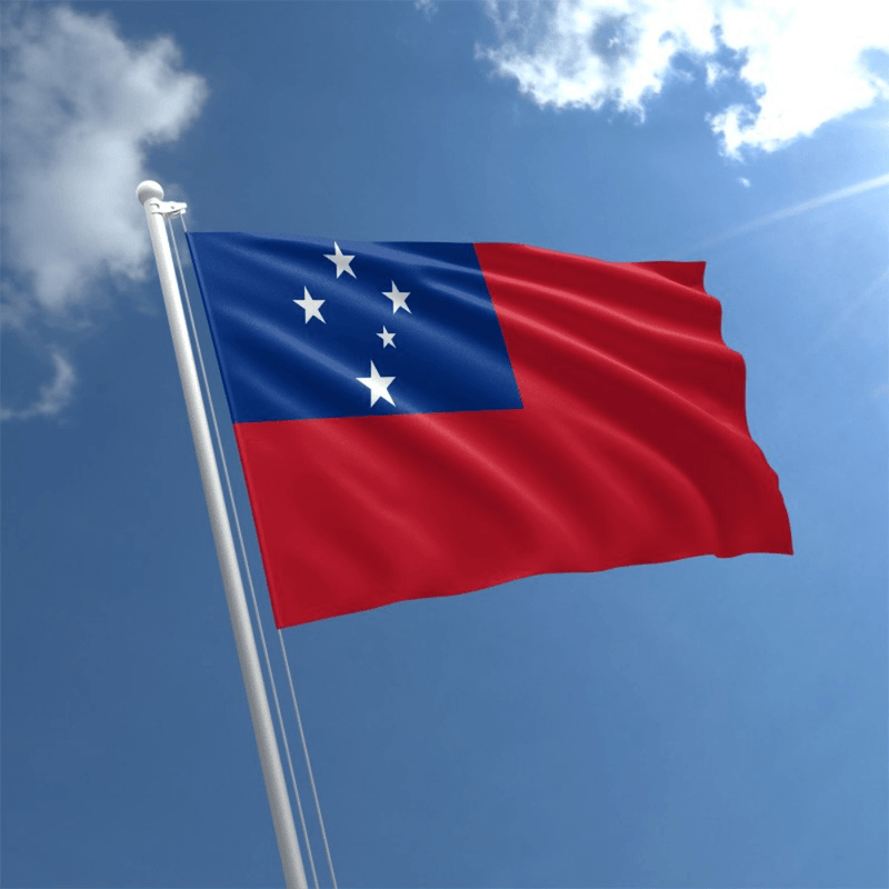 Samoan Flag, Globe With Flags, Polyester Indoor Outdoor Vivid Durable Country Flag 90X150cm