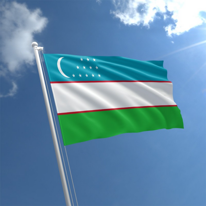 Uzbekistan Flag, All Country Flags, 100% Polyester Vivid, The State flag of the Republic of Uzbekistan 90X150cm