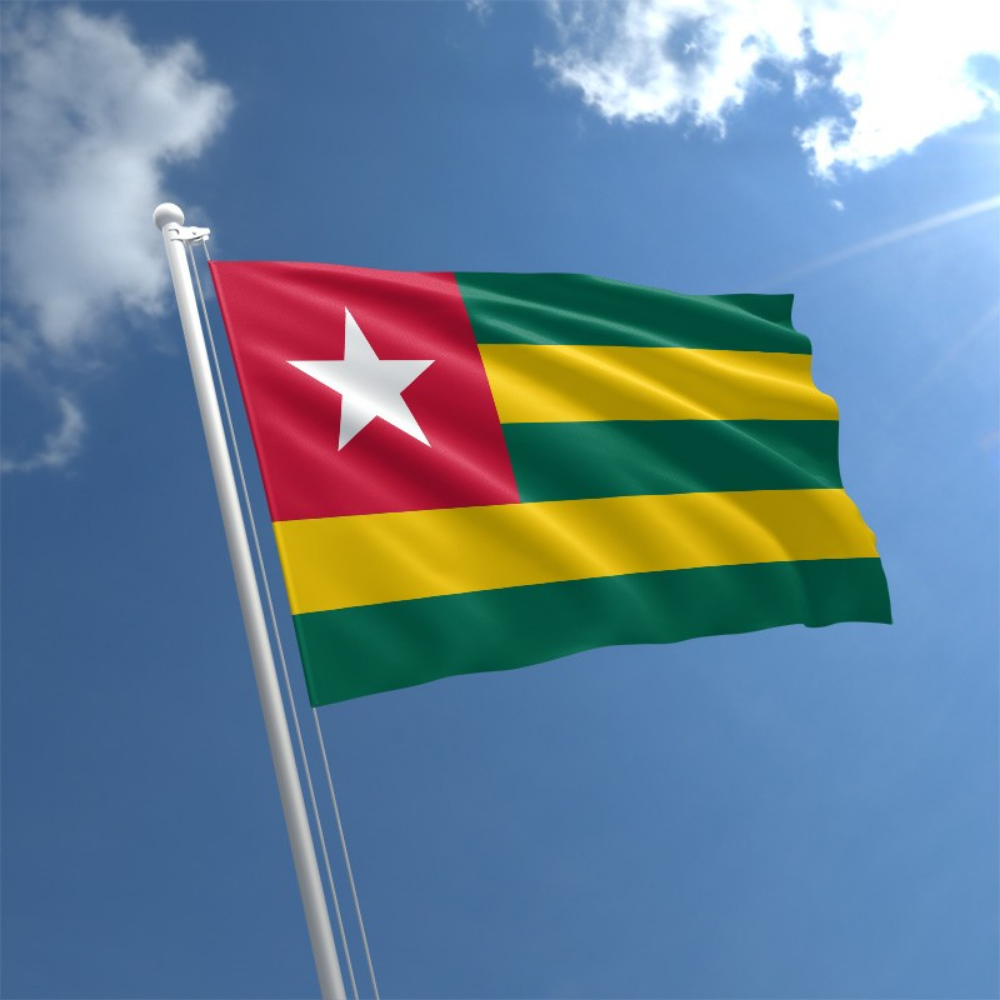 Togo Flag, Country and National Flags, 100% Polyester Durable Vivid Flag Store, 9X150cm