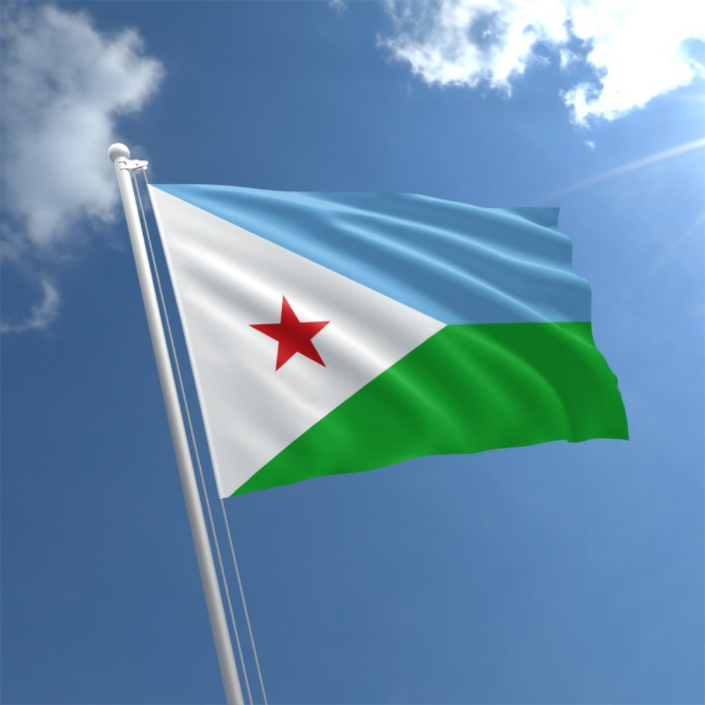 Djibouti Flag, World Country Flags, Globe Flags, Double Stitched, Polyester, 90X150 cm