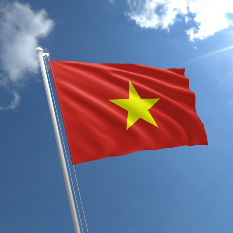 Vietnamese Flag, Red Yellow Vivid Fade Proof, Countries with Flags, Polyester 90X150cm